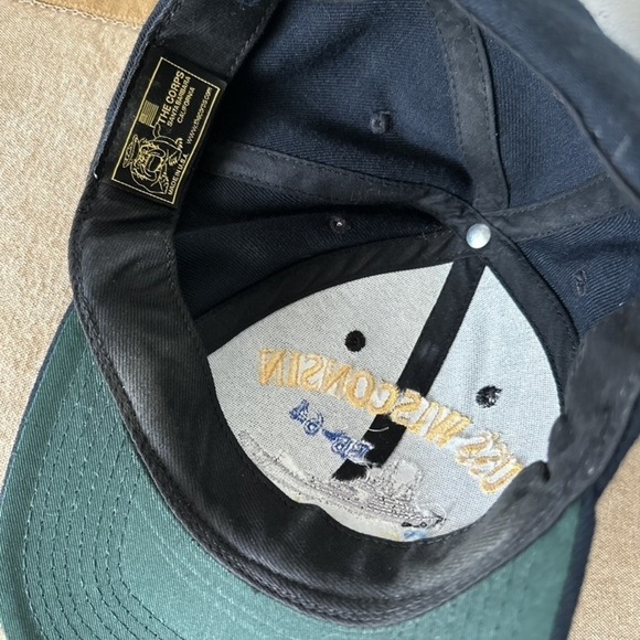 USS Wisconsin Hat Cap Strap Back Embroidered Ship Norfolk Virginia Mens Navy Mil - Picture 7 of 8